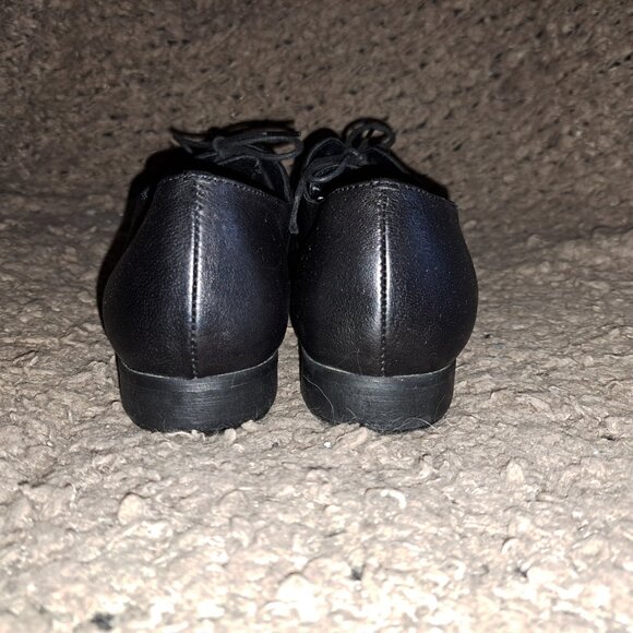 LA CANADIENNE-Black Kid Leather w/Cap Toe-Oxford-Lace Up-36.5-Excellent - Picture 6 of 8